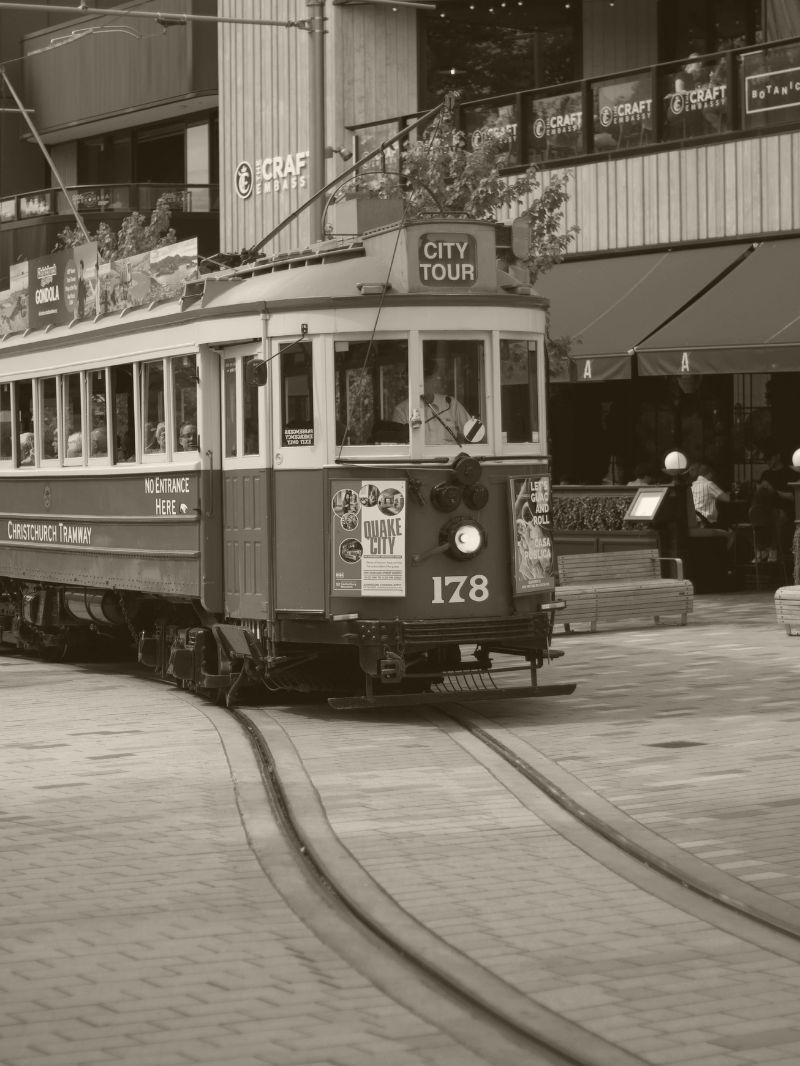 Tram in Christchurch CBD